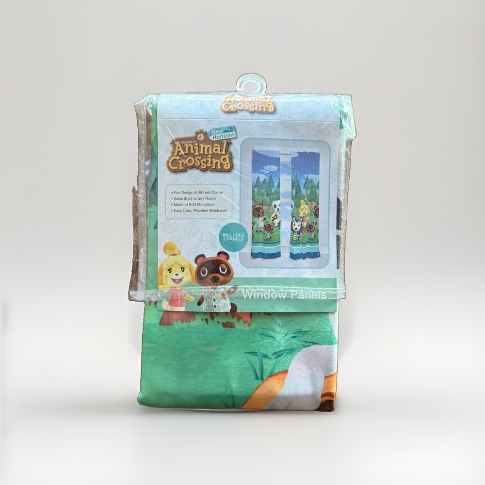 Animal Crossing New Horizon Microfiber Window Curtain Set, 2 Panels, 63" Length